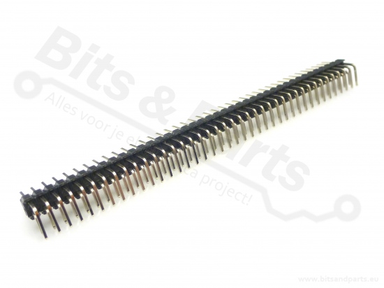 Headerpins male 40 pins metaal 90 graden haaks dubbel